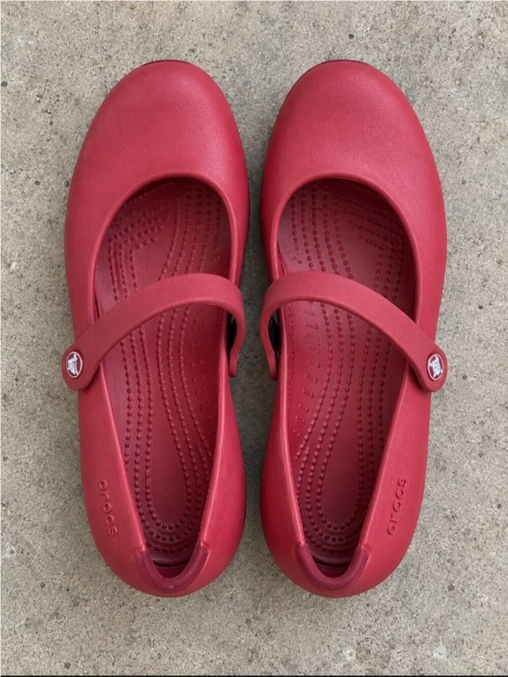 Crocs Alice Mary Jane Ballet Flats Red Women’s Size 12 Comfort Shoes Resortwear